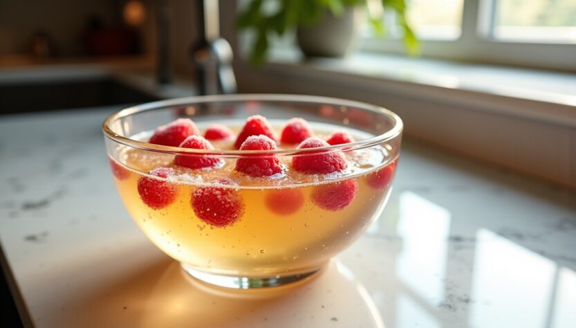 Recette facile de soupe pétillante au champagne et fruits rouges surgelés