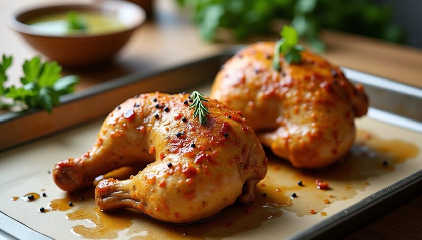 Cuisses de poulet rôties au four : recette facile pour une peau parfaitement croustillante