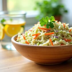 Recette classique du coleslaw : salade croquante de chou et carottes facile à préparer